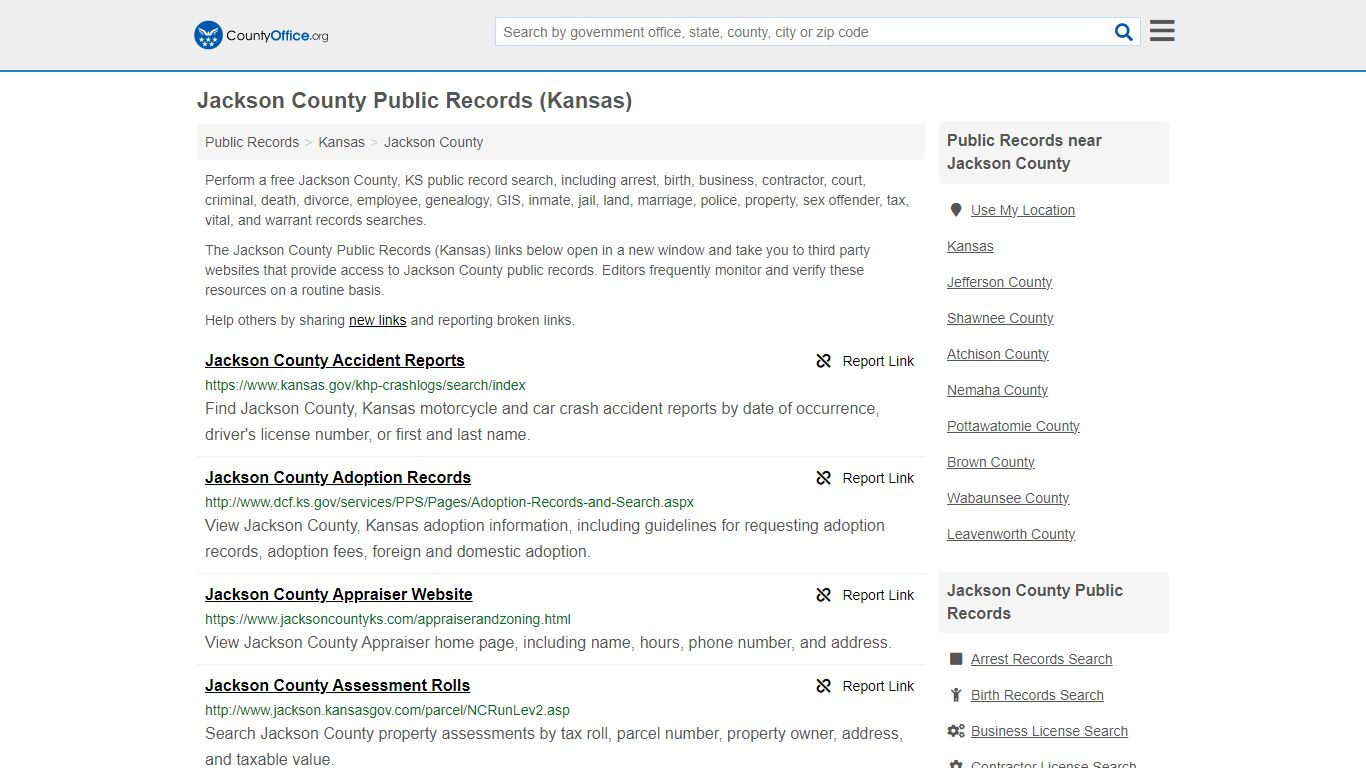 Jackson County Public Records (Kansas) - County Office