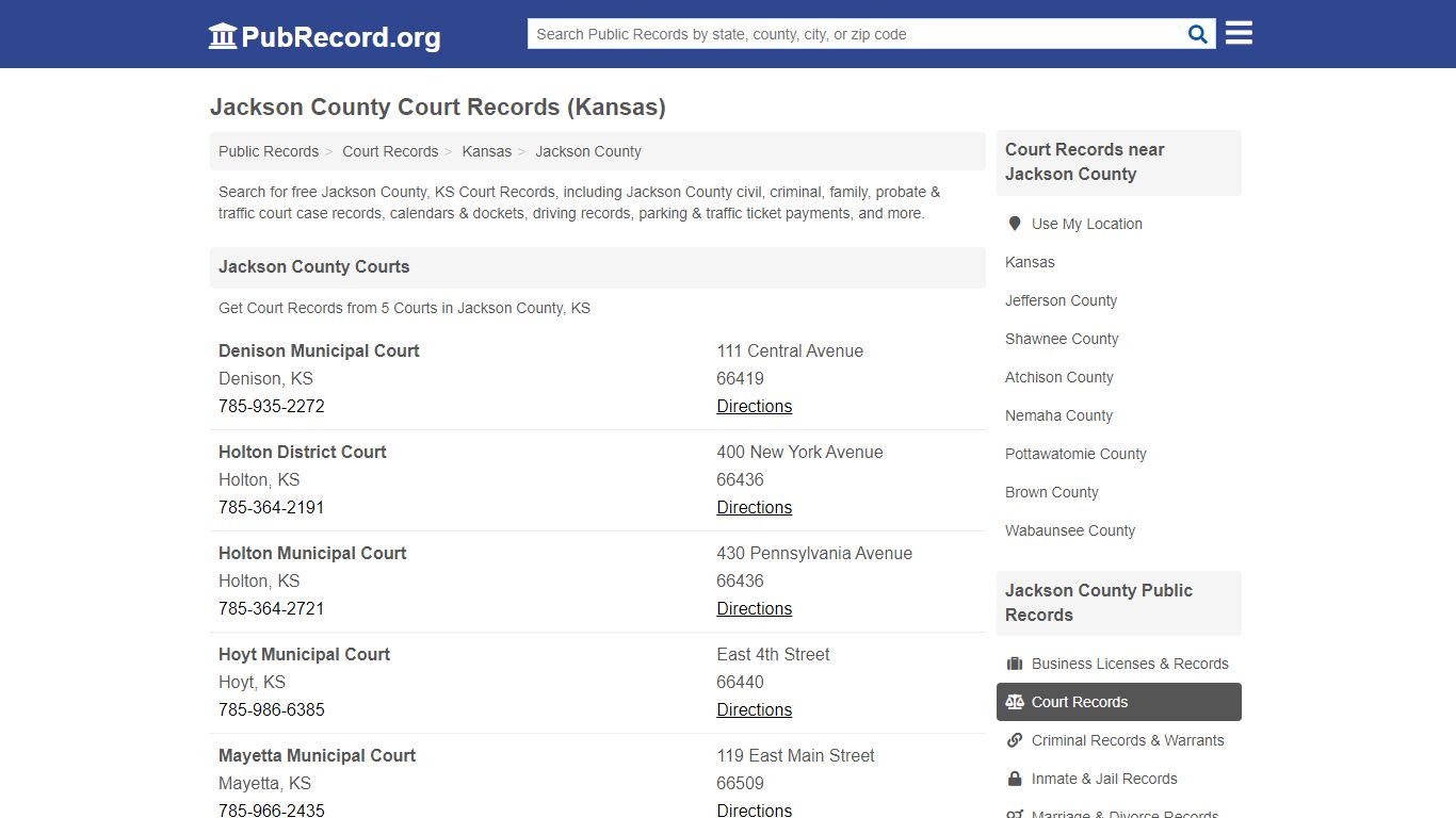 Free Jackson County Court Records (Kansas Court Records) - PubRecord.org