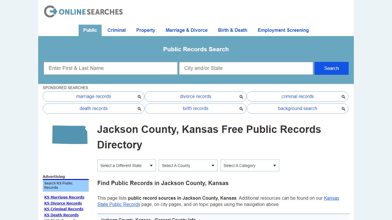 Jackson County, Kansas Public Records Directory - OnlineSearches.com