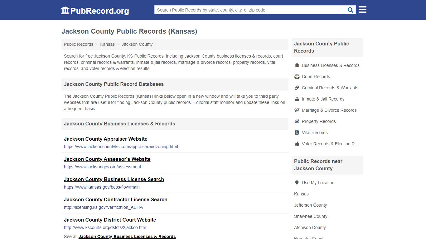 Free Jackson County Public Records (Kansas Public Records)